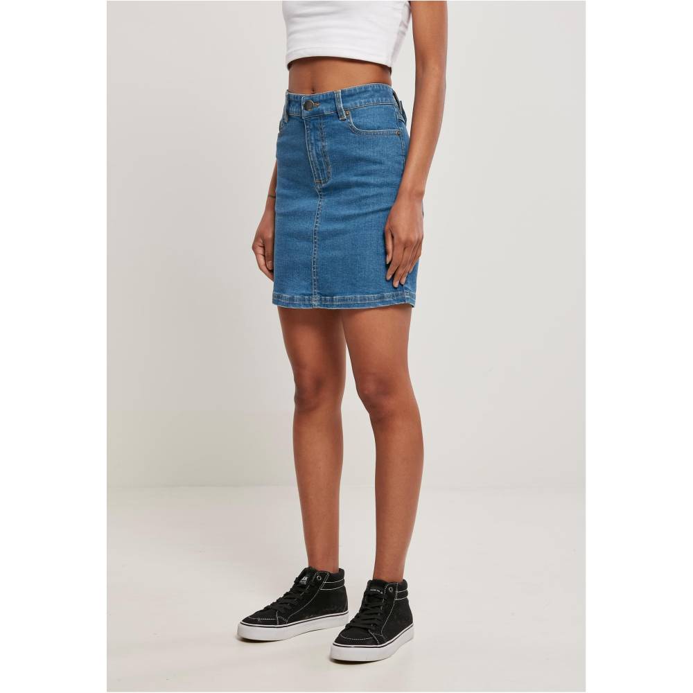 Urban Classics - Organic Stretch Denim Mini skirt - Blue